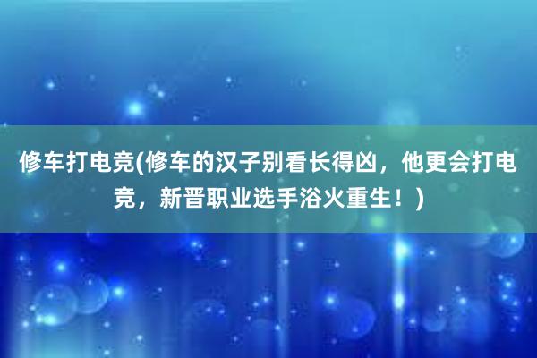 修车打电竞(修车的汉子别看长得凶，他更会打电竞，新晋职业选手浴火重生！)