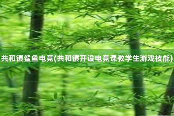 共和镇鲨鱼电竞(共和镇开设电竞课教学生游戏技能)