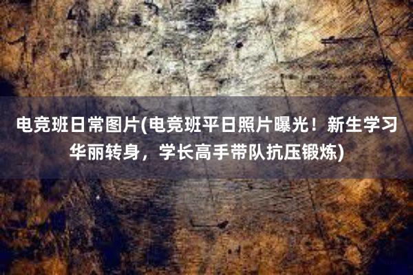 电竞班日常图片(电竞班平日照片曝光！新生学习华丽转身，学长高手带队抗压锻炼)