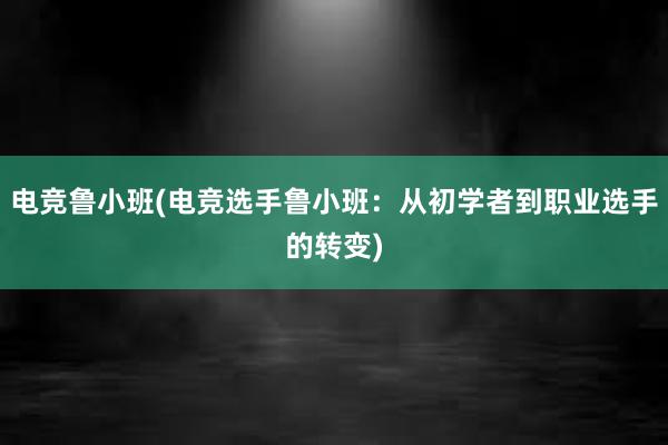 电竞鲁小班(电竞选手鲁小班：从初学者到职业选手的转变)