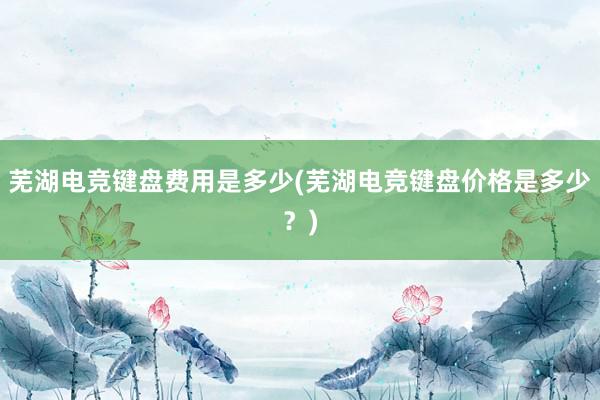 芜湖电竞键盘费用是多少(芜湖电竞键盘价格是多少？)