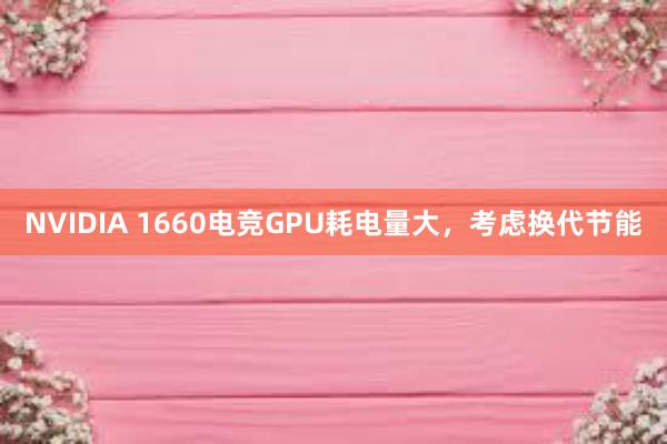 NVIDIA 1660电竞GPU耗电量大，考虑换代节能