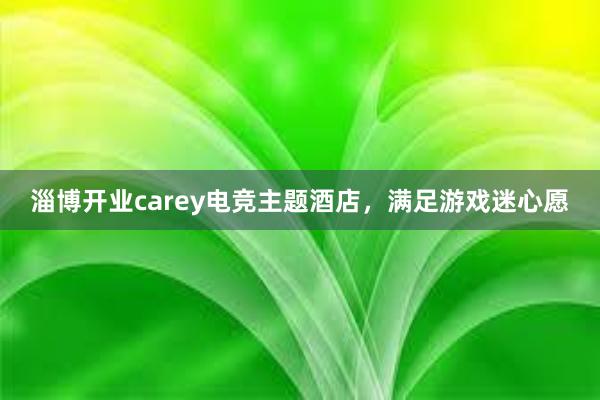 淄博开业carey电竞主题酒店，满足游戏迷心愿