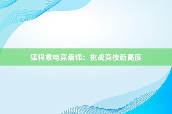 猛犸象电竞盘锦：挑战竞技新高度