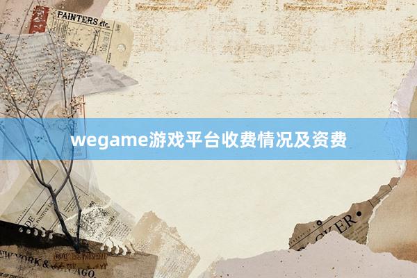 wegame游戏平台收费情况及资费