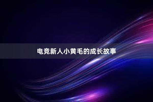 电竞新人小黄毛的成长故事