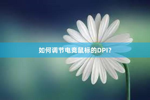 如何调节电竞鼠标的DPI？